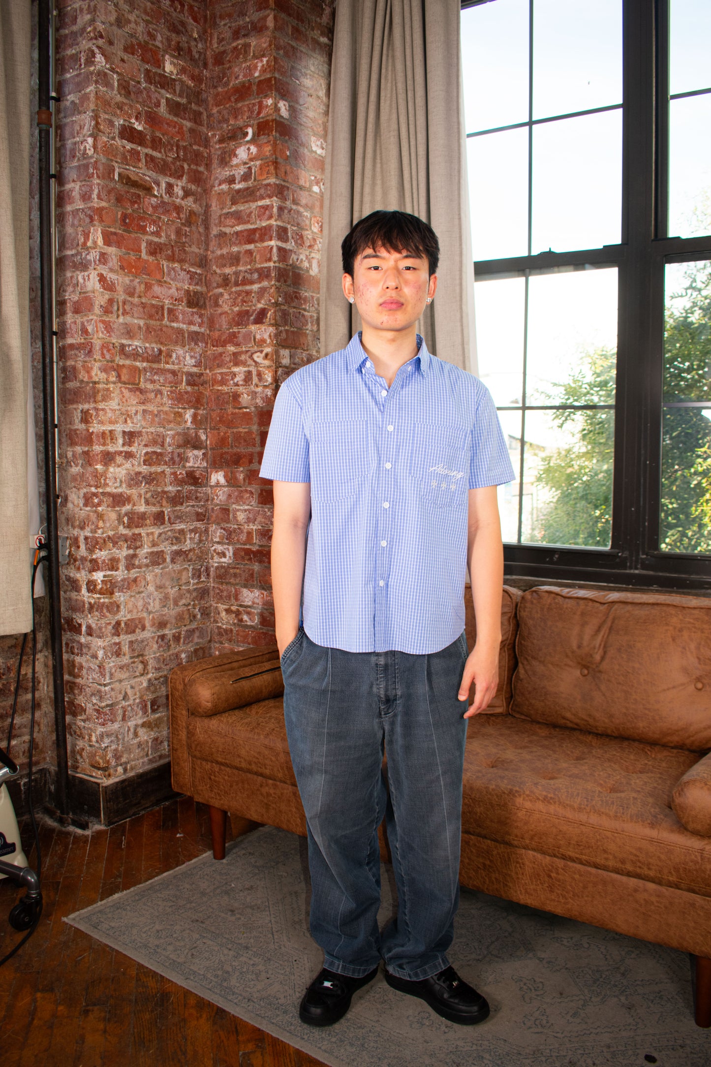 Blue Button Up