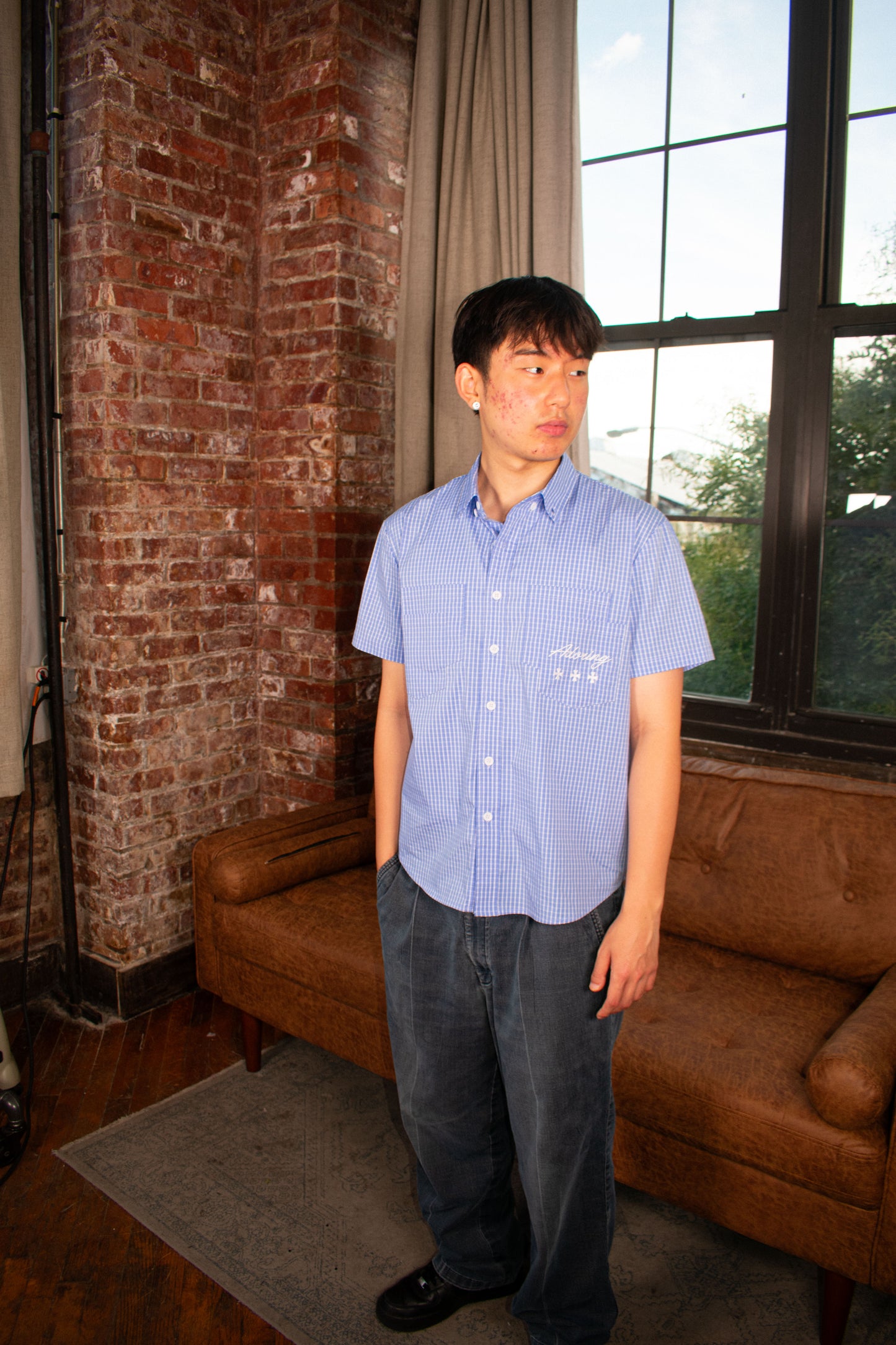 Blue Button Up
