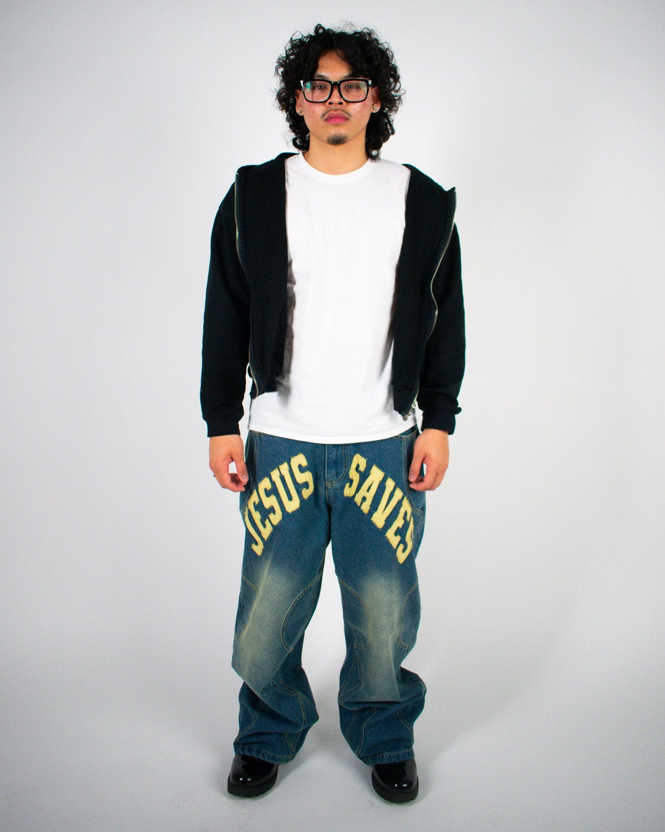 Washed Blue "JS" Jeans