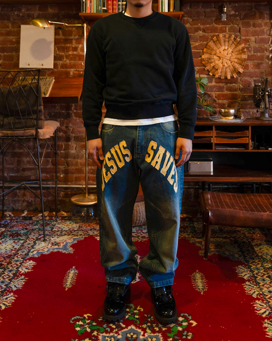 Washed Blue "JS" Jeans