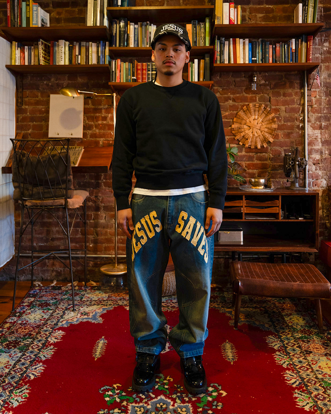 Washed Blue "JS" Jeans