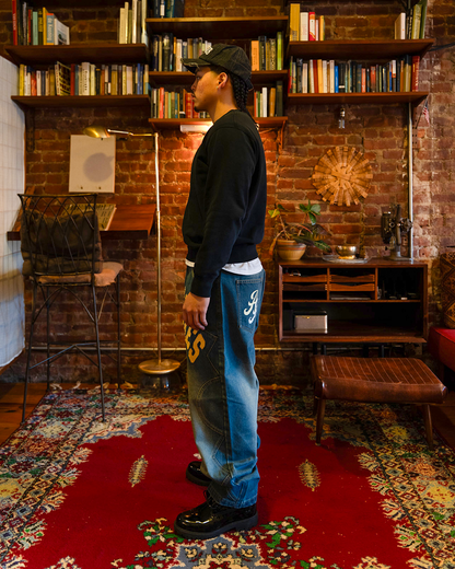 Washed Blue "JS" Jeans